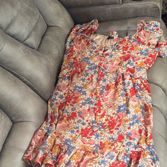 Wish Floral Print Dress with Pink and Red Accents - Picture 1 of 3